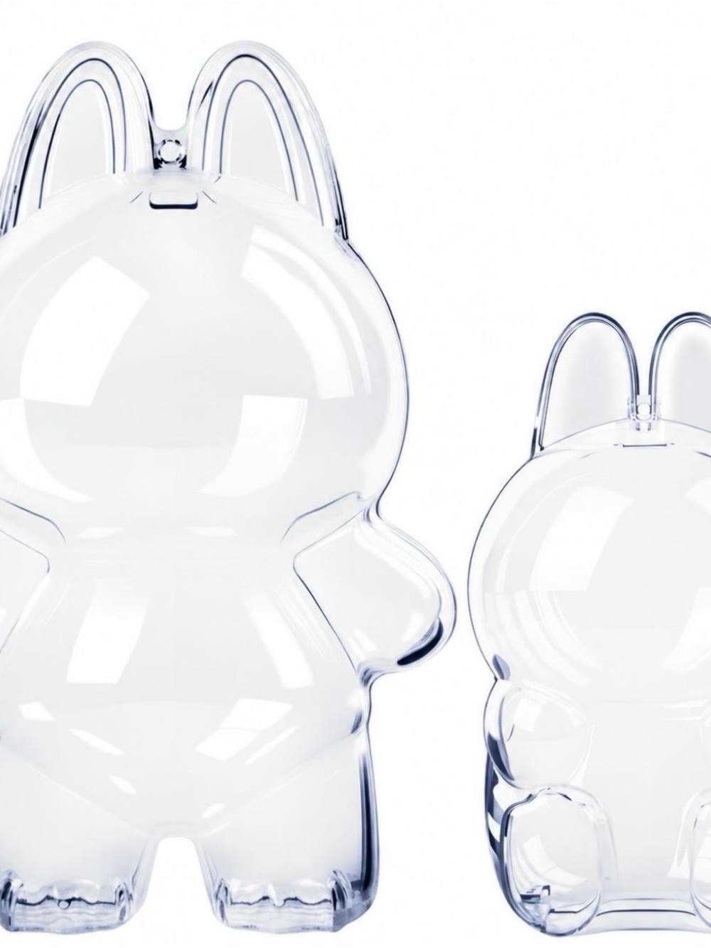 Clear Plastic Labubu Plush Figure Full Body Casing, Clear Accessory 2 Piece Set
